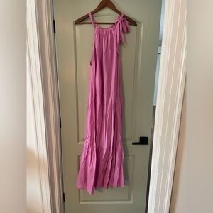 Pink High Neck Maxi Dress